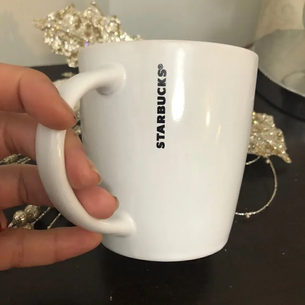 Starbucks Short White Ceramic Coffee Mug